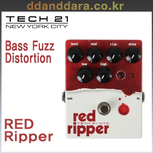 ★딴따라몰★빠른배송★ Tech21 Red Ripper-Bass Fuzz Distortion 레드리퍼 궁극의Rip 컨트롤 [정품]