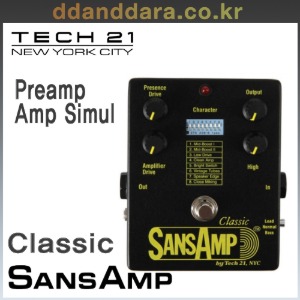 ★딴따라몰★빠른배송★ Tech21 SansAmp Classic 프리앰프 앰프시뮬레이터 (기타&amp;베이스) [정품]