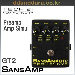 ★딴따라몰★빠른배송★ Tech21 SANSAMP GT-2 프리앰프 앰프시뮬레이터 GT2 (기타&amp;베이스) [정품]